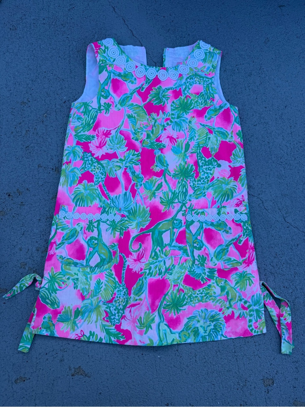 Lilly Pulitzer Tropical Shift Dress in Pink & Green - girls size 7